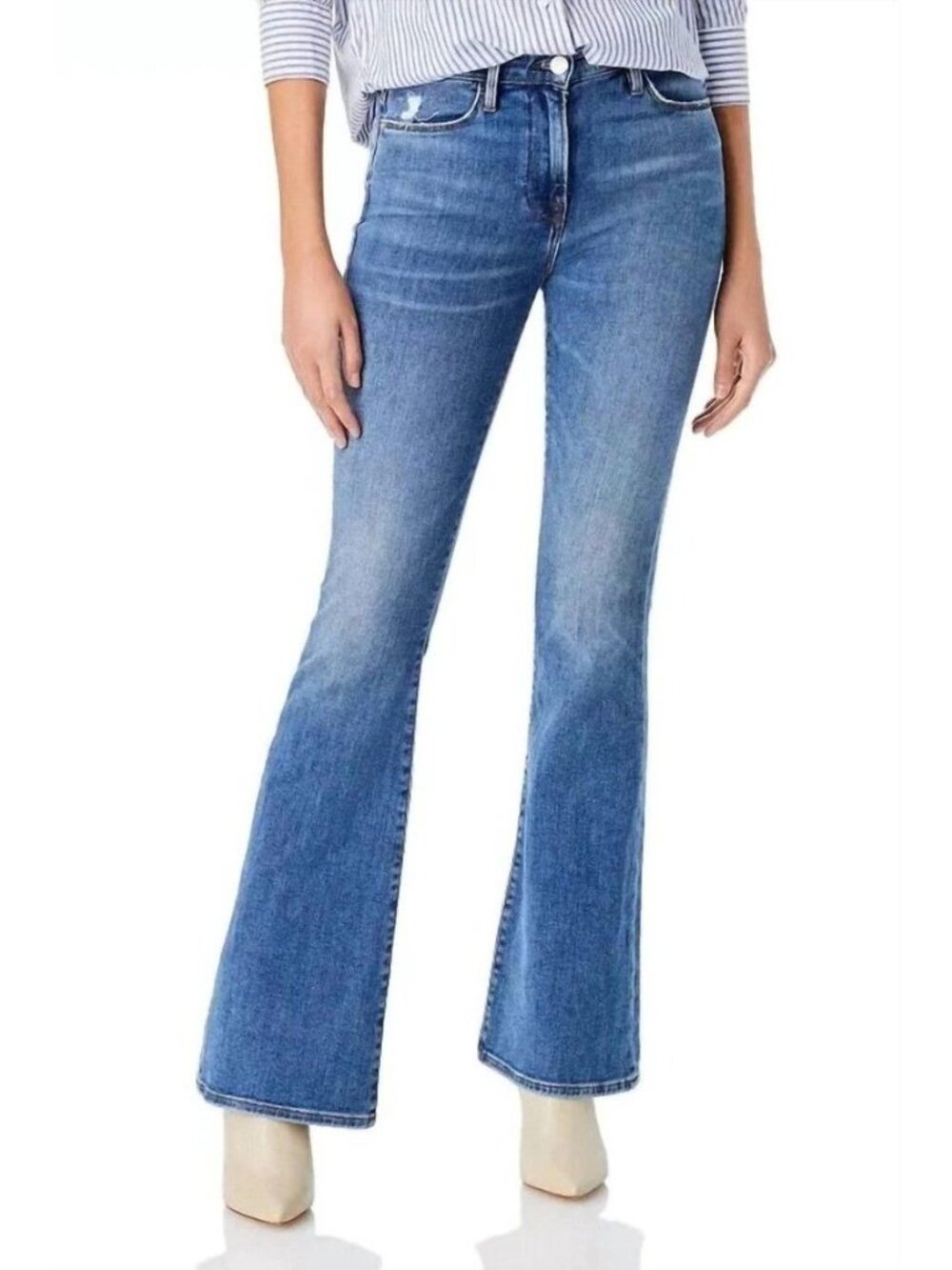 Frame Le High Flare Womens Dark Wash Jeans Long Length High Rise Size 26 VGUC - Picture 11 of 11